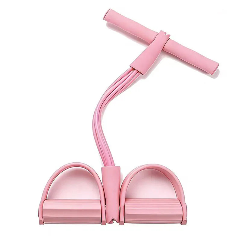 Women Exercise Home Gym Latex Chest Expander Resistance Band Equipment 4-tube Sit-up Pull Rope Pedal Resistance Band