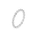 Fast Shipping 925 Sterling Silver Twist Rhodium Plated Women's Ring Simple Design Men's and Women's Rings Casual Wear