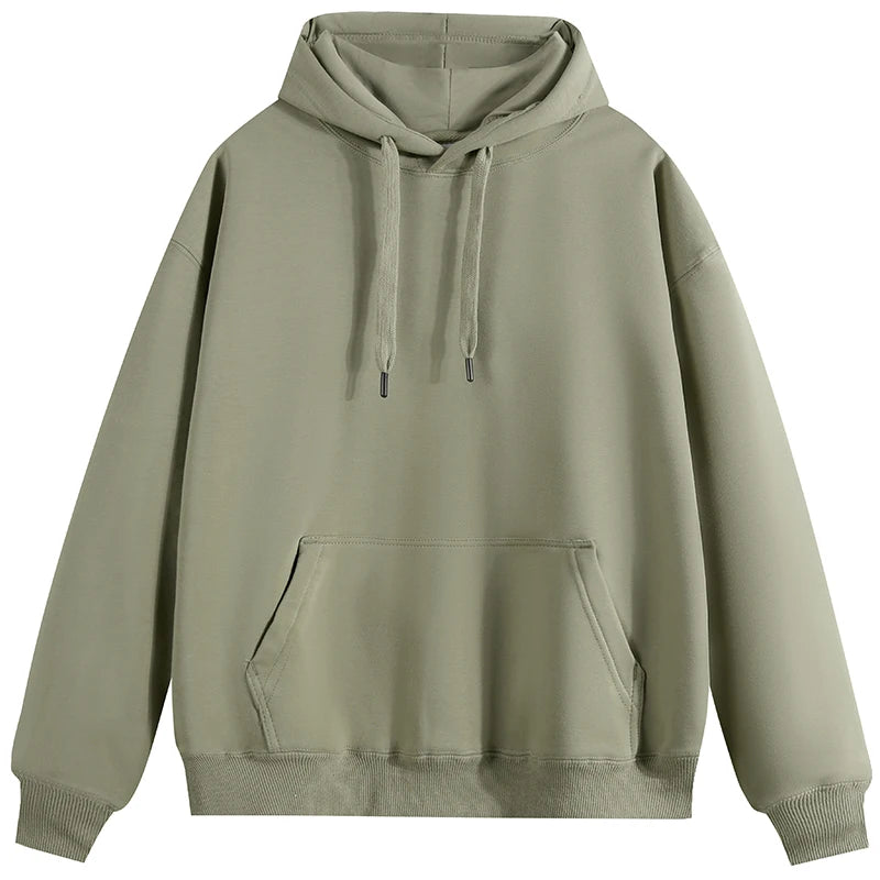 High Quality Custom Logo Long Sleeve Thick Cotton Warm Fleece Solid Pockets Customised Hoddie Hoddies for Men