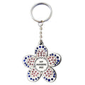 New Personalized Rhinestone Diamond Metal Key Chain Flower Pendant Keychain Custom Key Ring