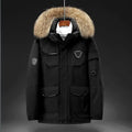 Winter New Men Solid-Color Parka 90% White Duck Down Men's Stand Collar Warm Thick Jackets Male Detachable Hat Casual Parka Coat