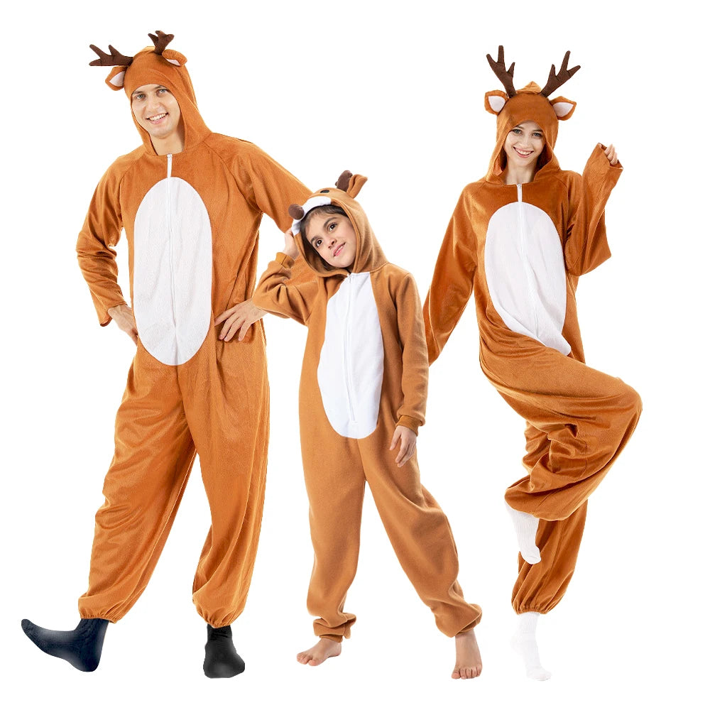 Christmas Costumes Elk Jumpsuits Funny Party Dresses Stage Prop Reindeer Costume Christmas Kid Elk Pajamas Xmas Costumes