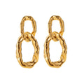 BJG0325E-0326E 18K Gold Plated Geometric Circle Stainless Steel Cuff Earrings Weaving Design Fashion Jewelry for Women