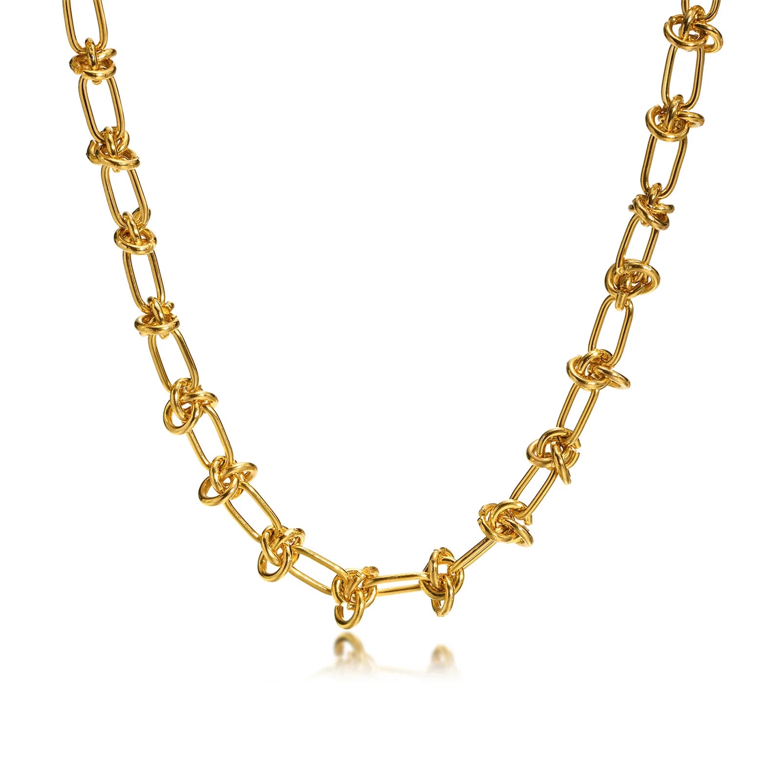 Stainless Steel Knotted Chokers Necklace Ladies Irregular Clavicle Chain Charm Engagement Gift Gold Plated Trendy