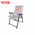 WOQI Hot Sale Modern Folding Beach Chaise Sun Lounge Chair Sadu Fabric with Iron Armrest for Outdoor/Exterior & Kitchen Use