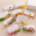 VKME Hot Selling Resin Hoop Earrings Sets for Women Acrylic Vintage Geometric Round Circle Cuff Earrings New Jewelry Gift