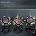 RM48675 Soldered Jewelry Raw Amethyst Crystals Healing Stones Free Form Point Adjustable Handmade Rings Antique Bronze Plated