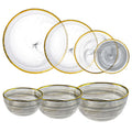 New Arrival Dinnerware Wedding Banquet Glass Decoration Plates Smokey Clear Gold Rimmed Charger Plates
