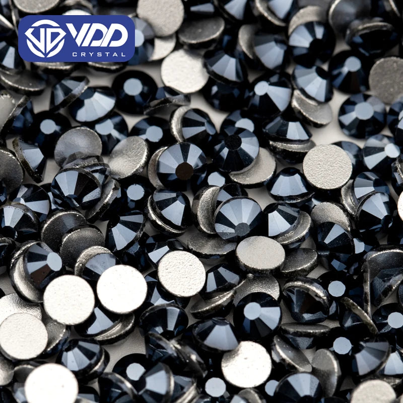 VDD 171 Metallic Dark SS4-SS30 Glass Rhinestones Crystal Flatback Strass Glitter Stones for DIY Nail Art Crafts Decorations