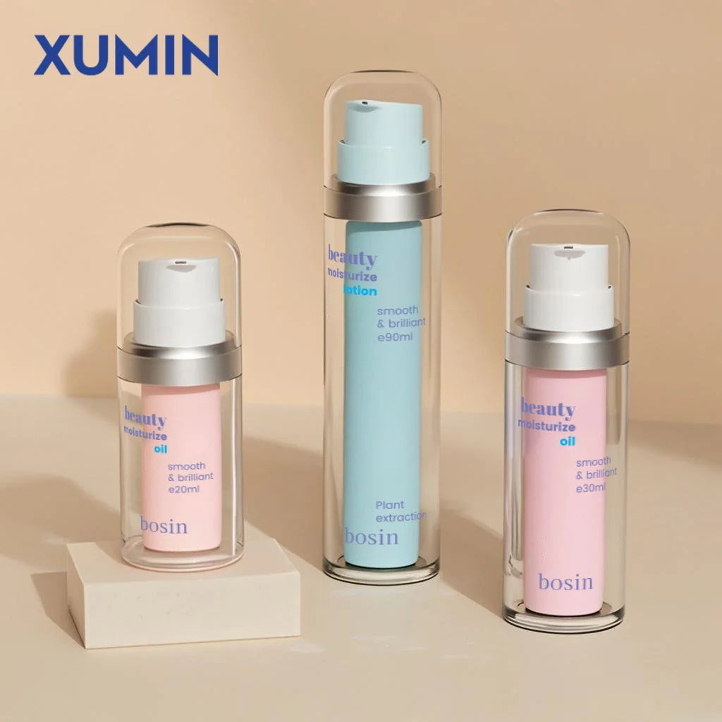 Unique 15ml 30ml 50ml Refillable Airless Cosmetic Pump Bottles Double Wall Premium Replaceable Lotion Bottle