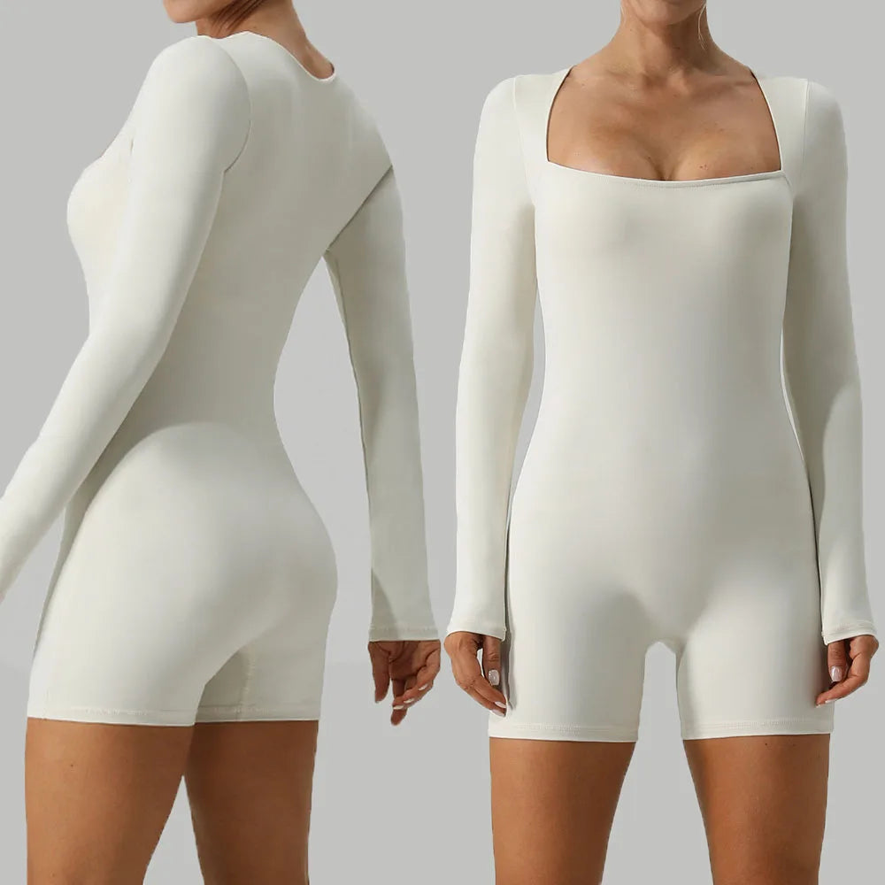 Women Clothing Sport Top Long Sleeve Gym Yoga Wear Yoga Scrunch Set Woman One Piece Sports Jumpsuit