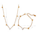 Hot Style Heart Shaped Stainless Steel Necklace Women Gold Stainless Steel Peach Heart Collar Bone Chain