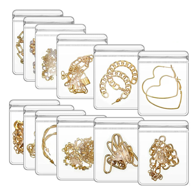 Wholesale Hot Sale Clear Jewelry Zipper Plastic Self Seal PVC Bagsfor Rings Earrings Packing Pouch Storage Holding Jewelries