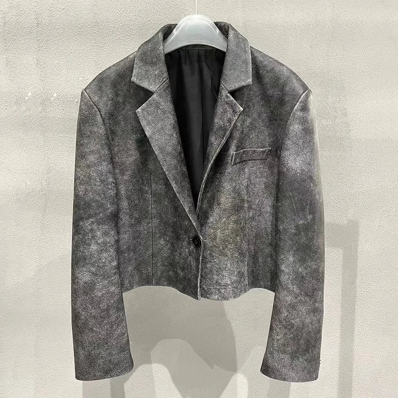 New Coming Vintage Leather Women Jacket Genuine Sheepskin Leather Jacket