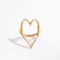 Joolim Wholesale 18K Gold Plated Hollow Big Linellae Heart Rings for Women Stainless Steel Jewelry Tarnish Free & Waterproof