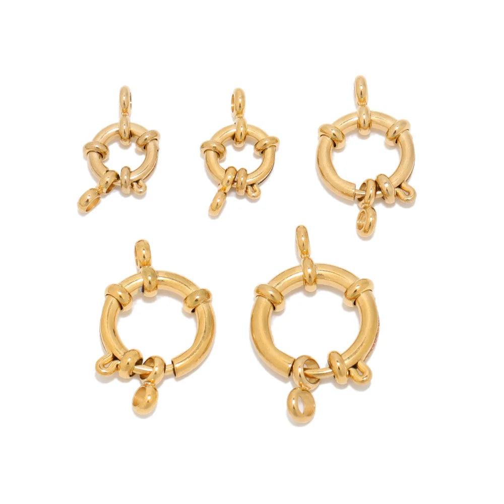 18K Gold-Plated Stainless Steel DIY Jewelry Accessories Spring Clasp Lobster Buckle for Necklaces Jewelry Finding Component