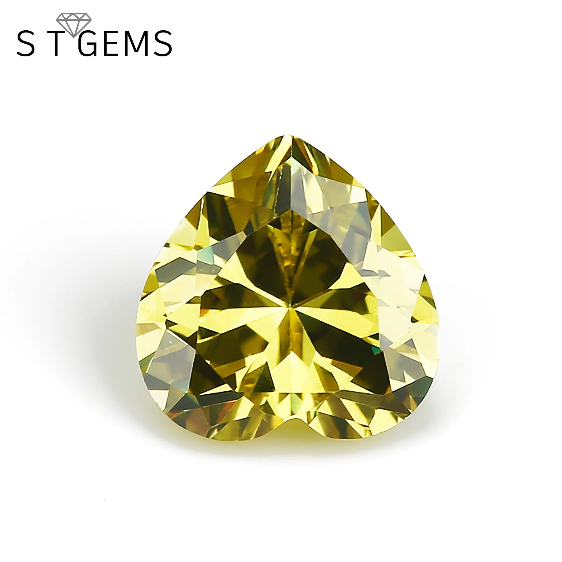 Ready to Ship 200 Pcs Wholesale Birthstone Light Yellow Loose CZ Stone Heart Shape Cubic Zirconia Stones