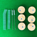 12 Pack Beer Glass Cups with Bamboo Lids and Glass Straws 16oz Beer Can Shaped Drinking Glasses
