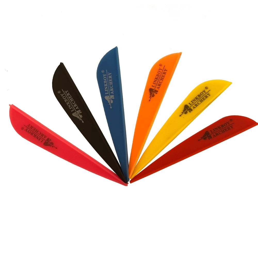 Linkboy Archery Arrow Vanes 3Inch Plastic Fletching Feather for ID 6.2mm Shaft Compound Bow Hunting and Shooting