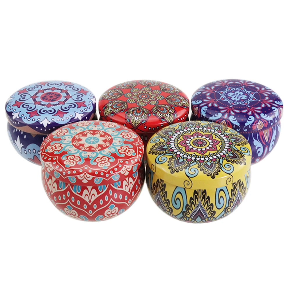 Empty Cheap Round 2 OZ Canisters  Black Scented Candle Gift Candy Tin Jars