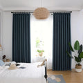 Cheap Ready Solid Color Linen Look Curtains Good Thermal Insulated Blackout Linen Curtain for Living Room Bedroom