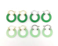 Hot Sale Green Jade Hoop Earrings for Women Vintage Hoops Earrings Jewelry Wholesale