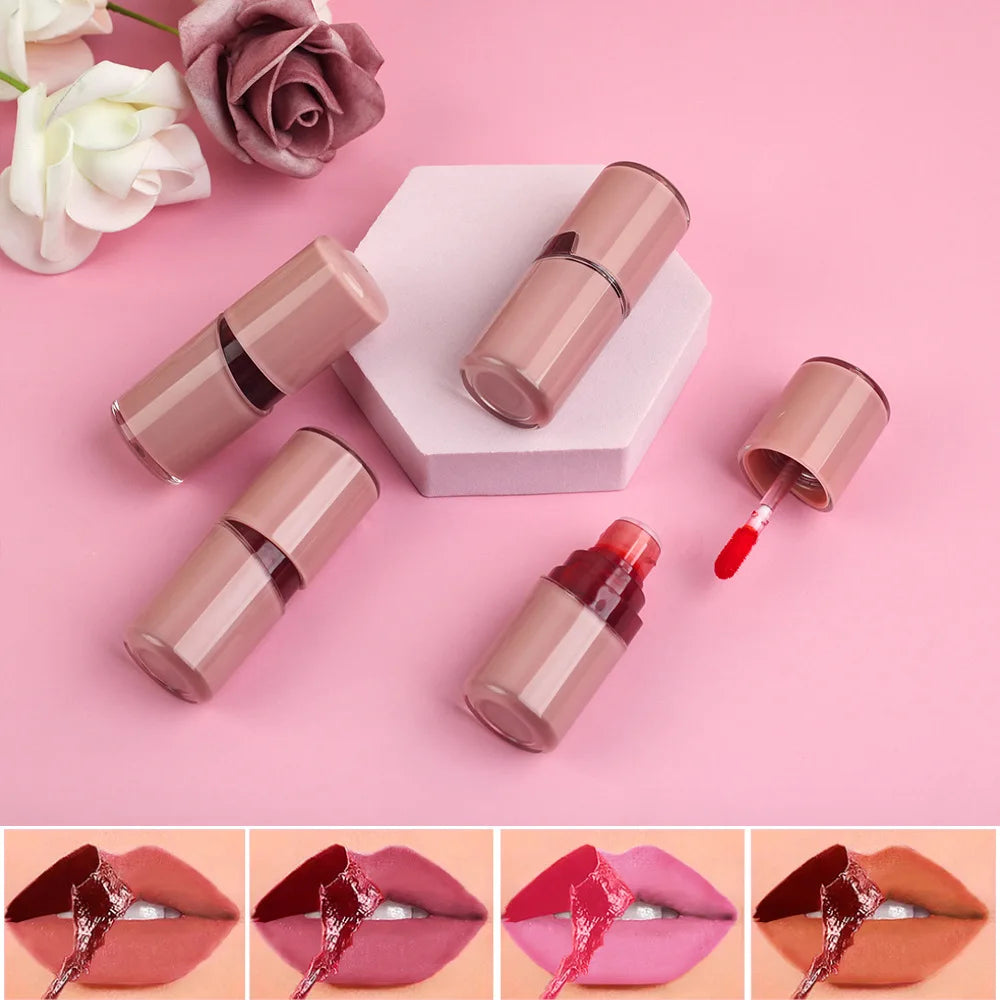 Private logo Organic Vegan Waterproof Matte Shiny Glossy Liquid Lipstick Tube Mini Lip Gloss Lip Stick Gloss Vendors