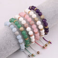 New Design Luxury Bracelet Natural Stone Beads CZ Pave Charm Braided Adjustable Bracelet Custom Women