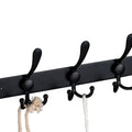 Wholesale Durable Black Stainless Steel Aluminum Alloy Multi-Function Coat Hook 5 Hooks 45cm Home Office Clothing Rack Wall