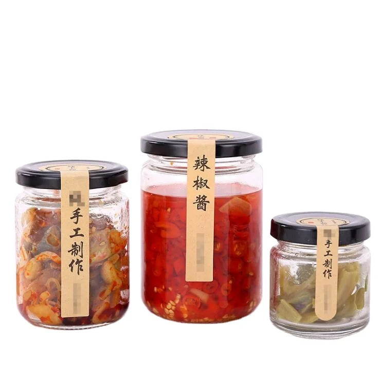 Wholesale 250ml 350ml 500ml 750ml 1000ml Round Wide Mouth Jam Jar Glass Jar for Pickles Honey