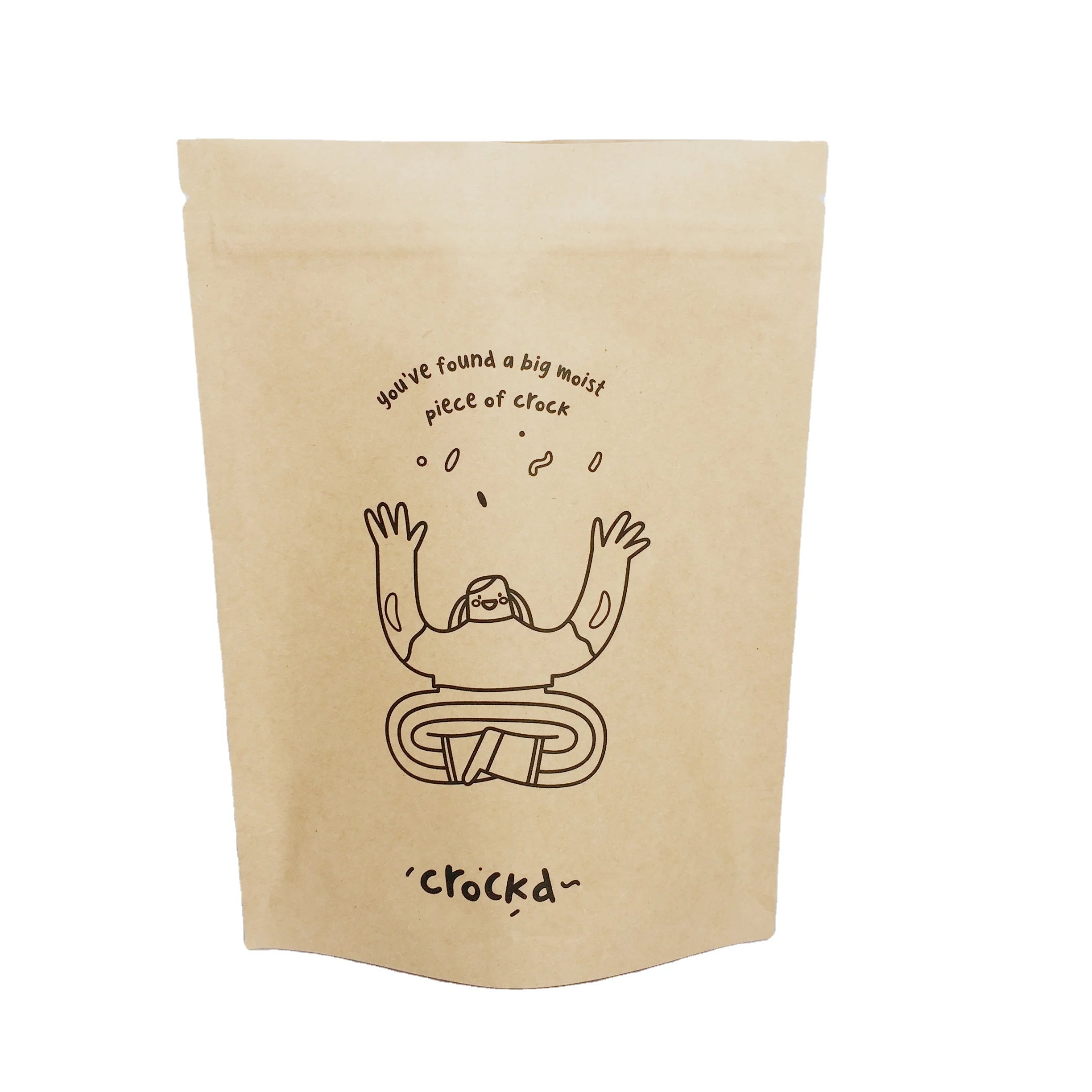 PLA PBAT PHAS Starch-based Bagasse Seaweed Water-based Materials Compostable Biodegradable Kraft Paper Bag Packaging