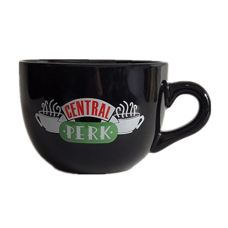 Wholesale Customized Large Capacity Black Ceramic Coffee Cup Breakfast Milk Tea Soup Cup with Silicone Lid