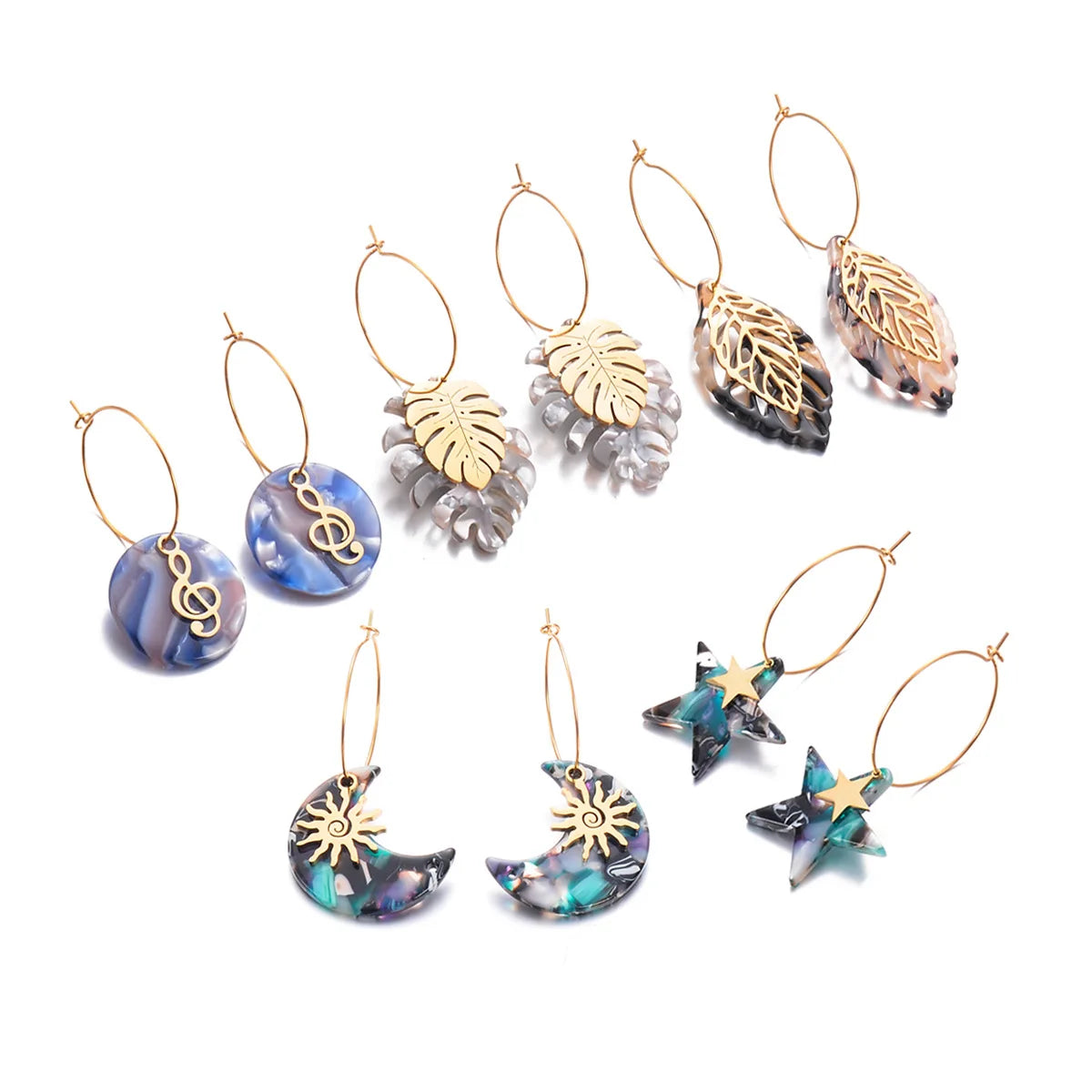 Fashionable New 18k Gold Stainless Steel Earrings Popular Personalized Geometric Shape Design Titanium Steel Jewelry Earrings