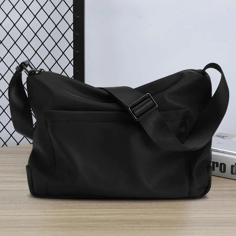 Men's Fashionable Nylon Weekender Hockey Messenger Crossbody Bag with Waterproof Wheel Lightweight & Anti-Theft for Weekends