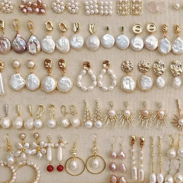 New Jewelry Designer Wholesale Gold Plated Fresh Water Wedding Pearl Earrings for Women Jewelry Gift