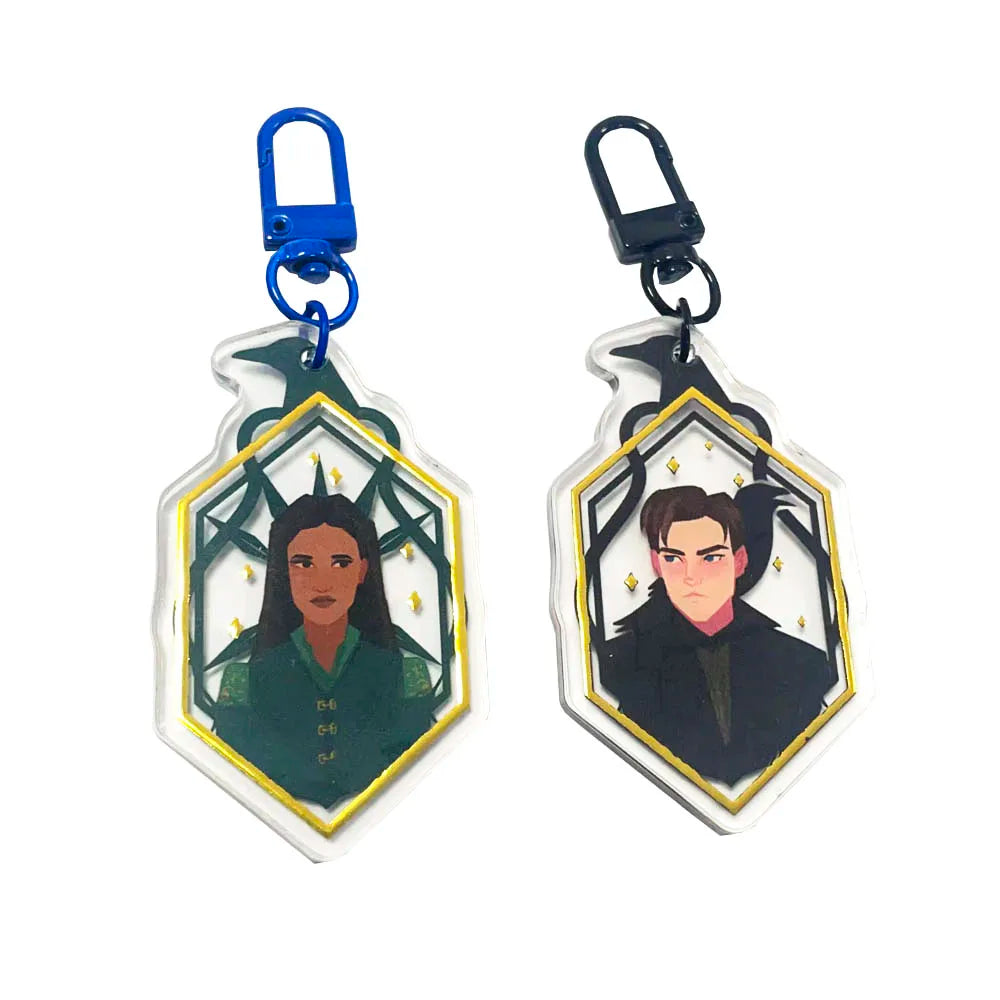 Kuien Custom Anime Printed Acrylic Keychain Hot Sale Gold Foil Hot Stamp Plastic Handbag Decoration for Couples
