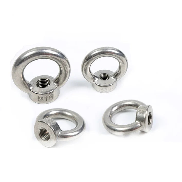 3/8-16 1/2" Stainless Steel 304/316 Plain Polished Industrial DIN582 Lifting Eye Nuts for Lifting Applications