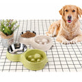 Portable Modern Raise Pet Dog Feeding Bowl Non Slip Cat Stainless Steel Metal Double Water Food Slow Feed Eating Feeder Dog Bowl