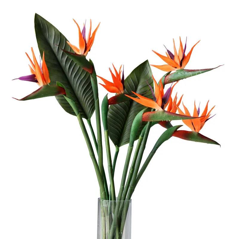 YH028 Simulation Flower Strelitzia Reginae Aiton Real Touch Artificial Latex Bird of Paradise Flower Stem for Home Wedding Decor