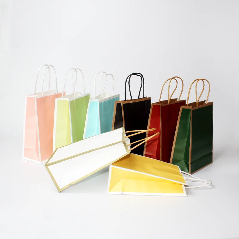 Customize Printing Logo Packing Paper Bag White Brown Kraft Gift Craft Shopping Paper Bag With Handle