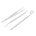 3pcs/pack Dental Hygiene Tools Kit Dentist Set Dental Probe Mirror Tweezers Stainless Steel Teeth Care Cleaning