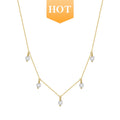 RINNTIN GPN21 Trendy 925 Silver & Pearl Jewelry Freshwater Baroque Pearls Necklace Chain Adjustable Necklace for Women