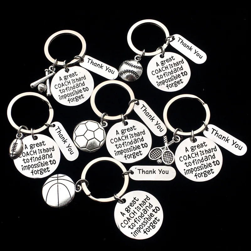 Stainless Steel a Great Coach Is Hard to Find and Impossible to Forget Charm Key Ring Gift for Football Coach Pendant Key Chain