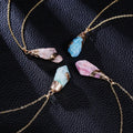 New Classic Handmade Twining Irregular Natural Stone Pendant Purple Crystal Pink Quartz Crystal Necklace for Women