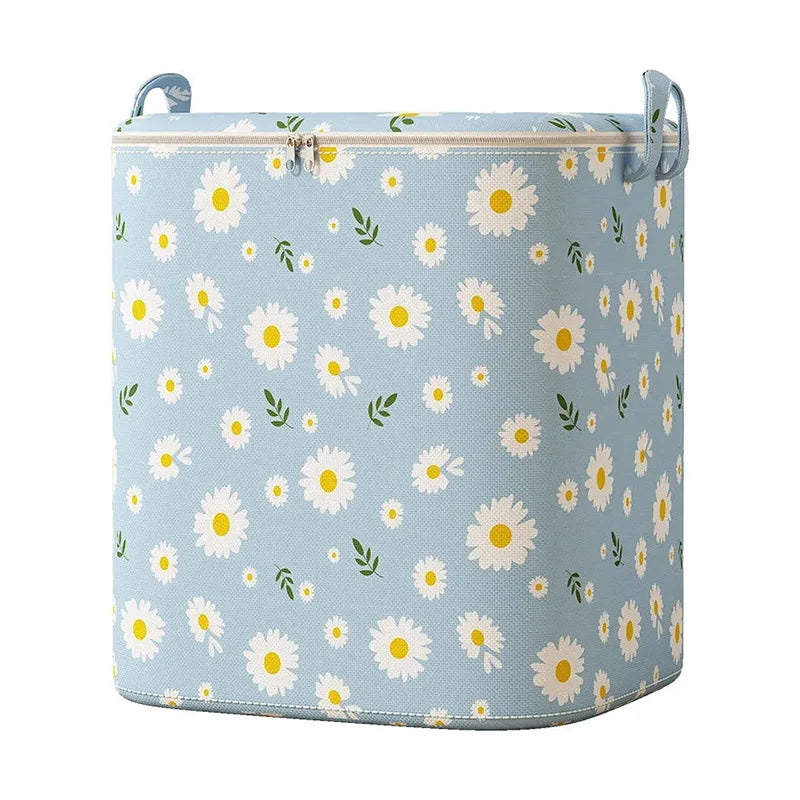 Large Capacity Double Zipper Waterproof Collapsible Storage Bag Portable Home Moving Packing Quilt Clothing Box Laundry Baskets