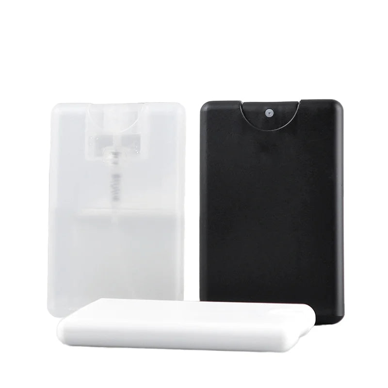 20ml Capacity Refillable Fragrance Pump Sprayer Black White Transparent Plastic Square Credit Card Type Seal Wholesale Products