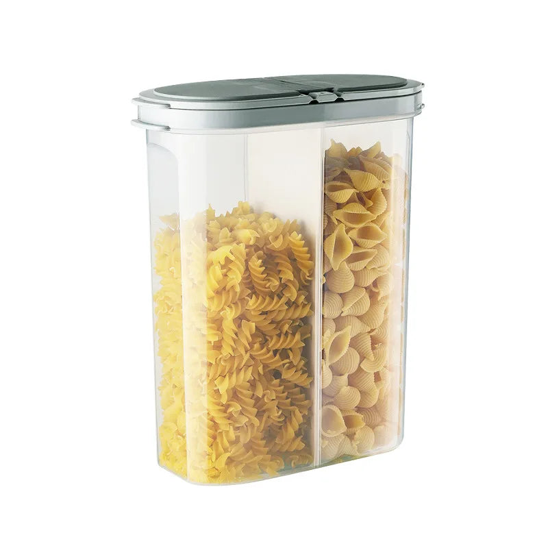 Airtight Plastic Dry Food Storage Containers with Lid Multi-layer Design 2500ml Capacity Food Preservation