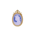 Heizun Factory's Stylish Agate Cameo Queen Brooch Gold Plated 925 Sterling Silver Pendant Engraving Stone for Ladies' Wedding
