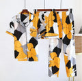 Comfortable Plus Size Women's Summer 3pcs Set Knee-Length Printed Loungewear Relaxing Pajamas for Women