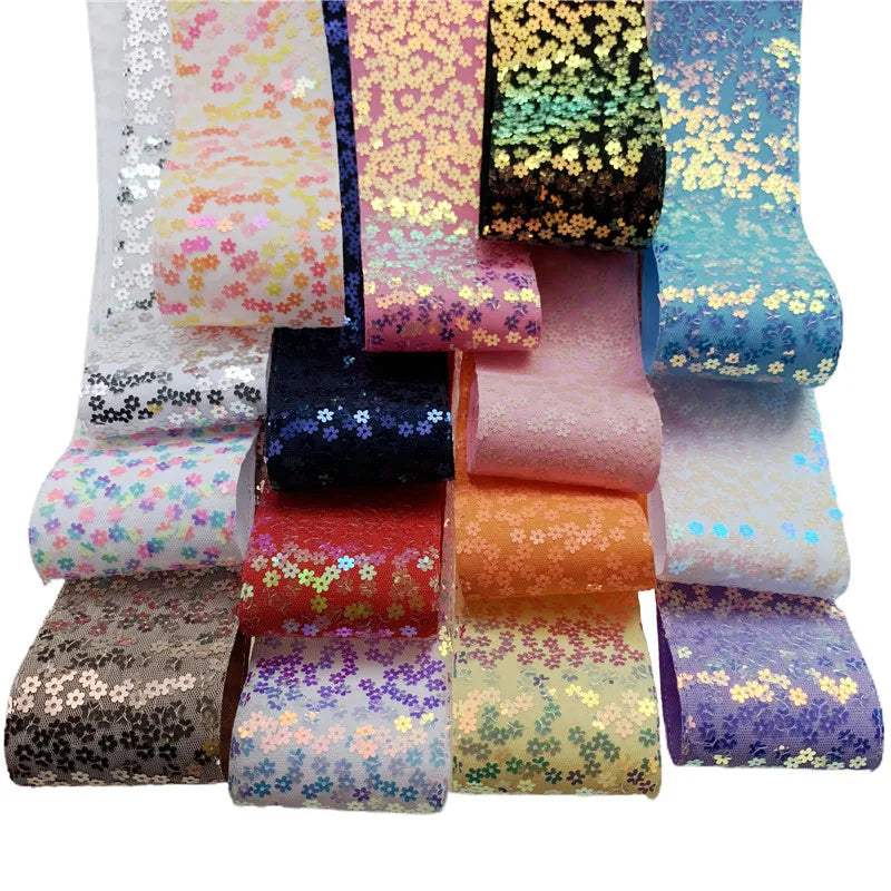 75MM Edge Band Symphony Sequins Bow Decoration Hairpin Hair Band Shoe Material Clothing